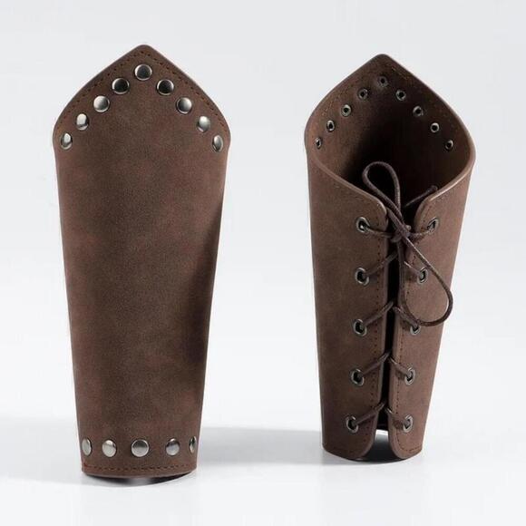 Vintage Style Arm Covers In Brown Set of 2 - Picture 3 of 5